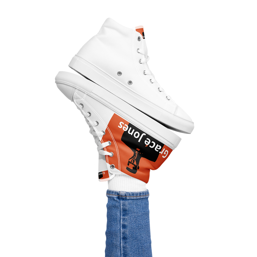 Thumbnail: Grace Jones Women’s high top canvas shoes