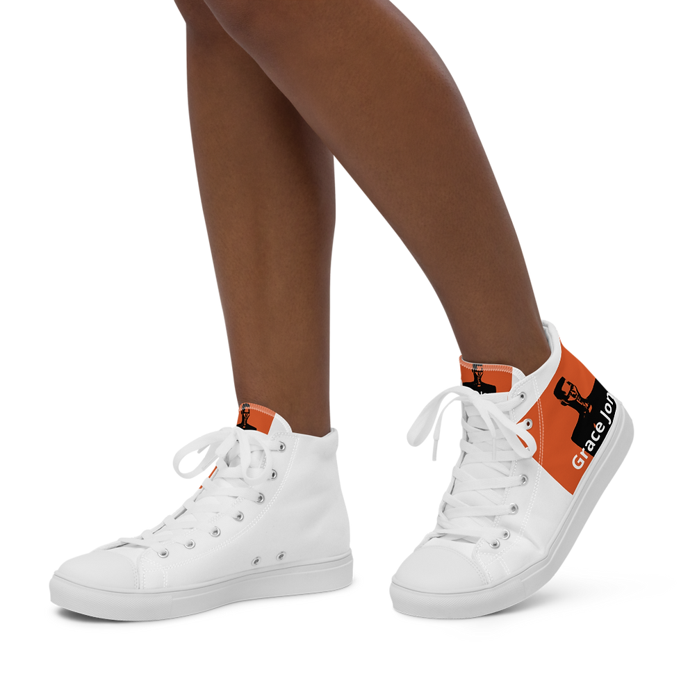 Thumbnail: Grace Jones Women’s high top canvas shoes