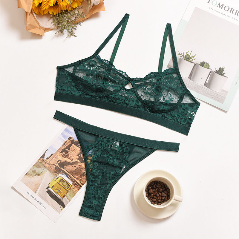 縮圖：Floral Lingerie Lace 2 Piece Lingerie Set