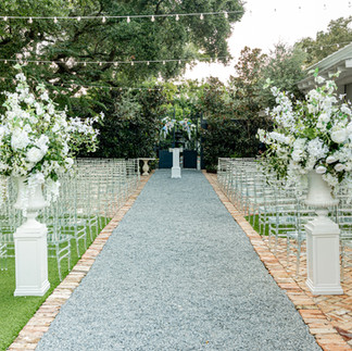 Ceremony site with flowers