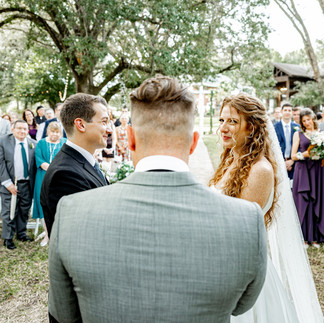 Bride and groom saying vows