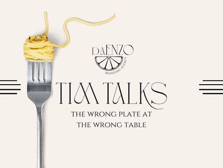 Social media engagement chart declining with spaghetti plate metaphor, representing content not aligned with the right audience.