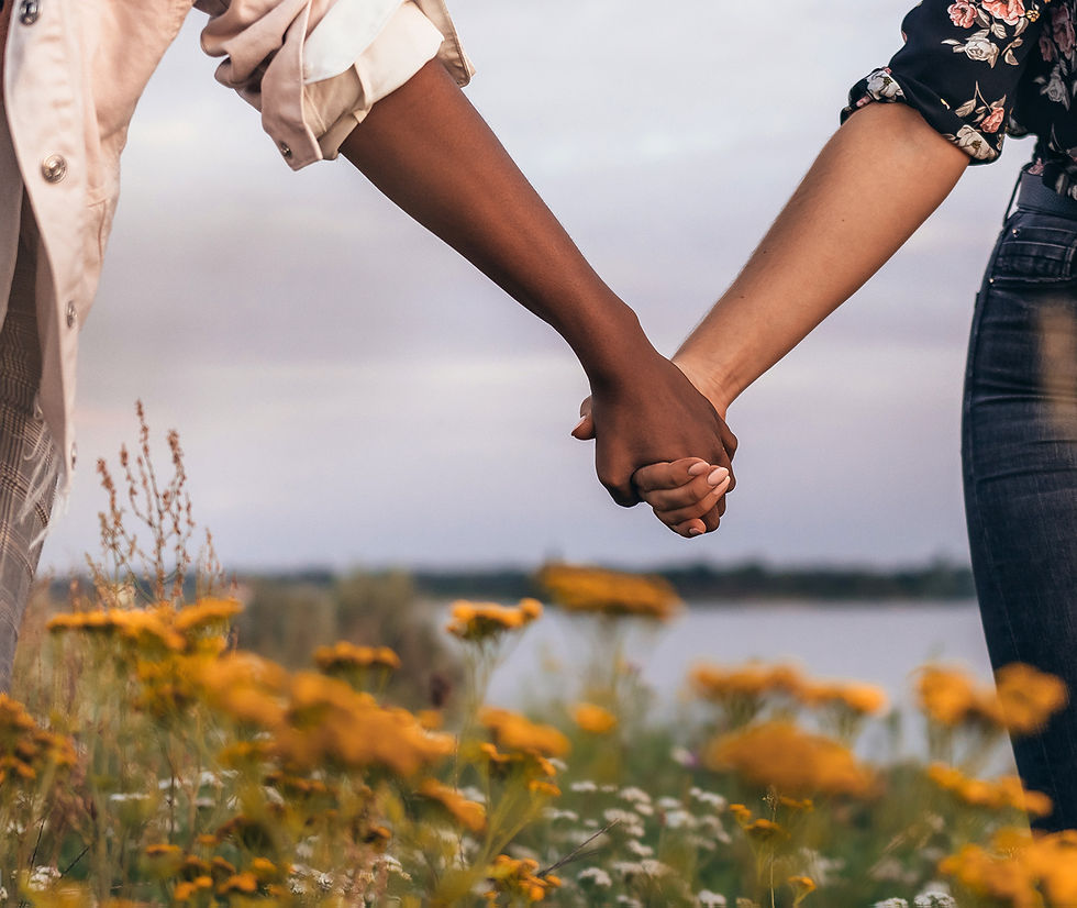 Relationship connection through hand-holding after sex therapy