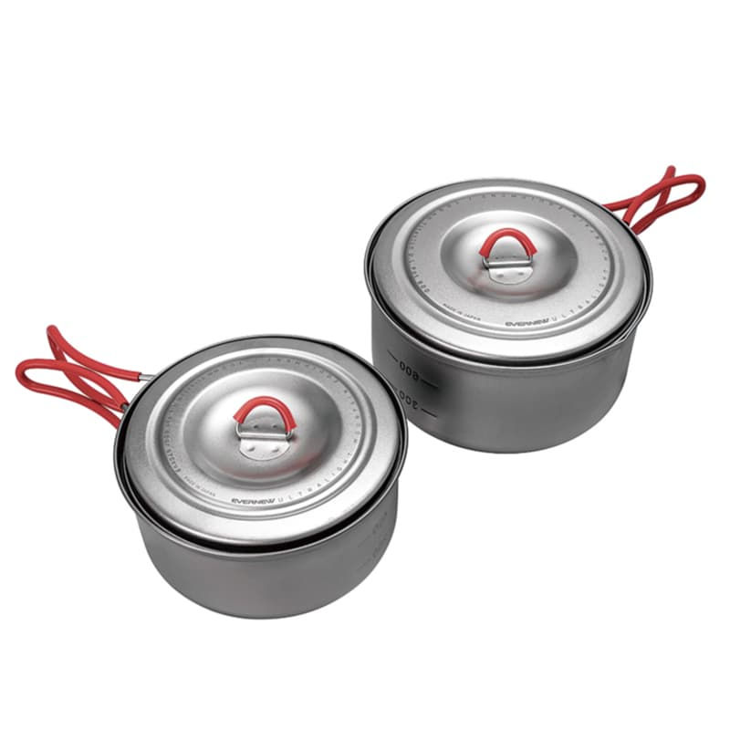 EVERNEW TITANIUM ULTRALIGHT BACKPACKING 600 & 900 POT SET