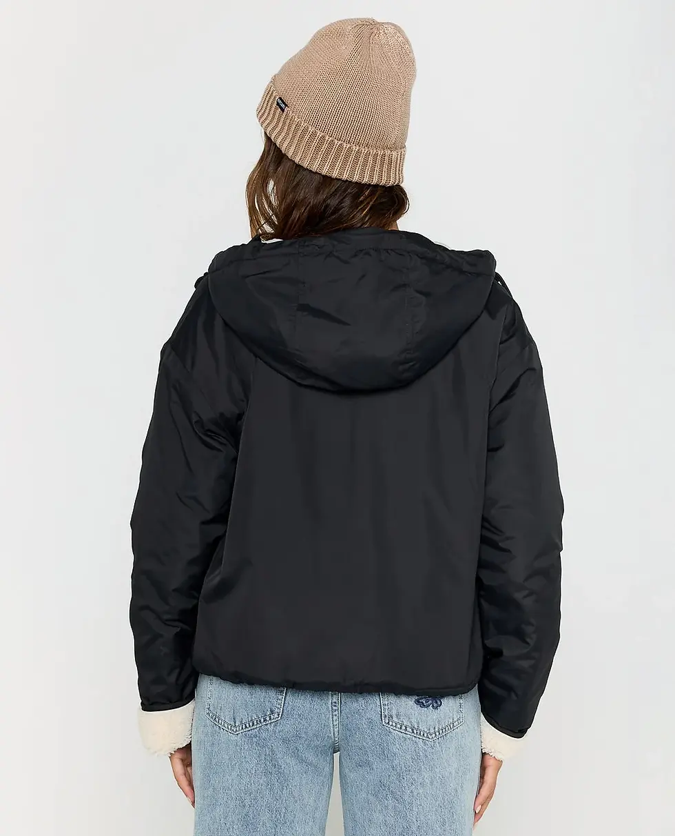 Thumbnail: RIP CURL WOMEN'S KEEPSAKES BOMBER JACKET WASHED BLACK BACK