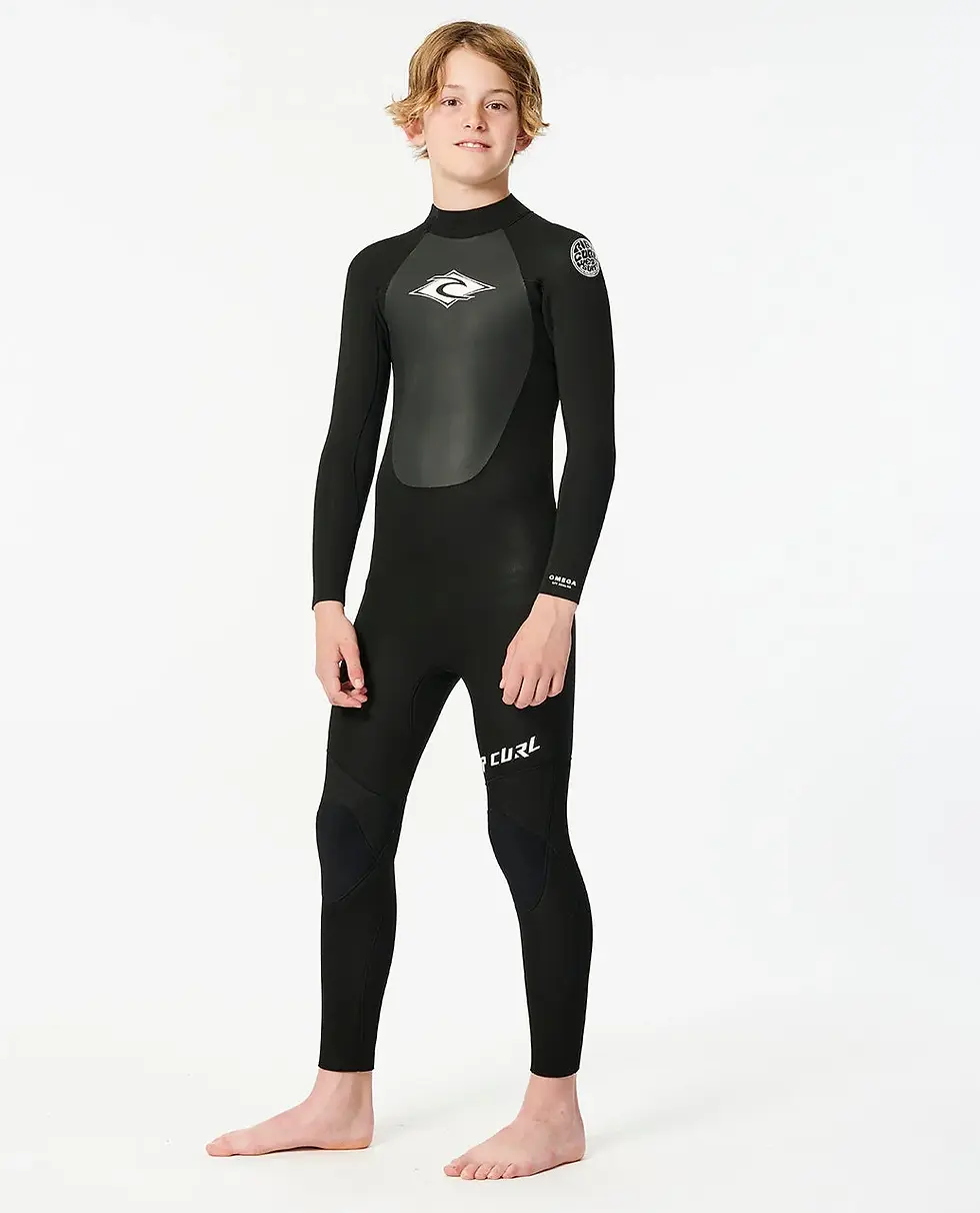 RIP CURL KIDS OMEGA 3/2 BACK ZIP WETSUIT BLACK