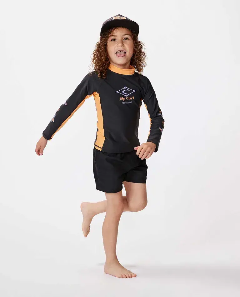 Miniatura: RIP CURL BOYS SHRED TOWN LWA LONG SLEEVE UPF RASHVEST BLACK FULL VIEW