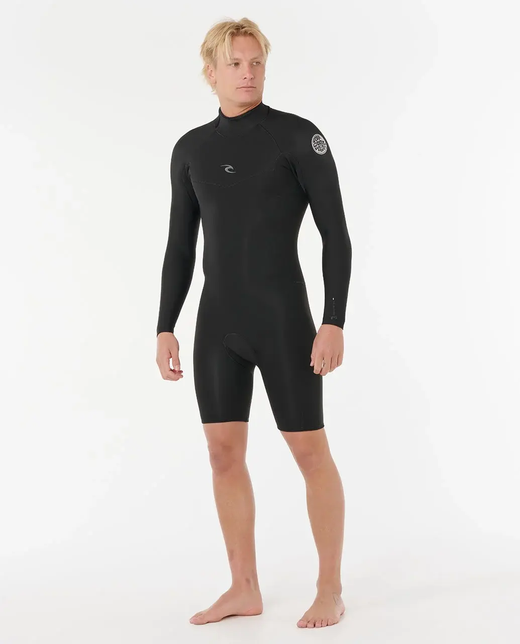 RIP CURL MEN'S DAWN PATROL 2MM BACK ZIP LONG SLEEVE SPRINGSUIT WETSUIT BLACK