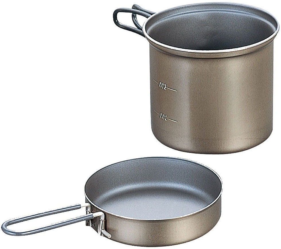 EVERNEW TITANIUM NON-STICK BACKPACKING .9L DEEP POT WITH HANDLE