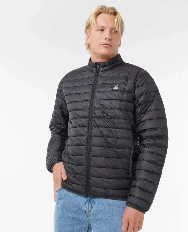 Miniatura: RIP CURL ANTI-SERIES SEARCH PUFFER CREW JACKET BLACK FRONT