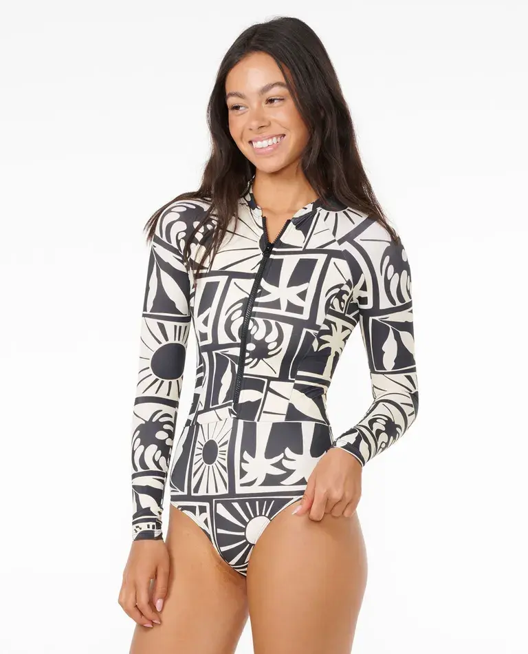 RIP CURL SANTORINI SUN OPF SURF SUIT BLACK COLOR FRONT IMAGE