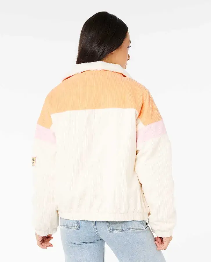 Thumbnail: RIP CURL WOMEN'S SUNSET LUAU CORD JACKET OFF WHITE BACK