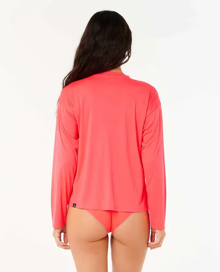 Thumbnail: RIP CURL WOMENS CLASSIC SURF LONG SLEEVE SURF LITE RASH GUARD BACK VIEW
