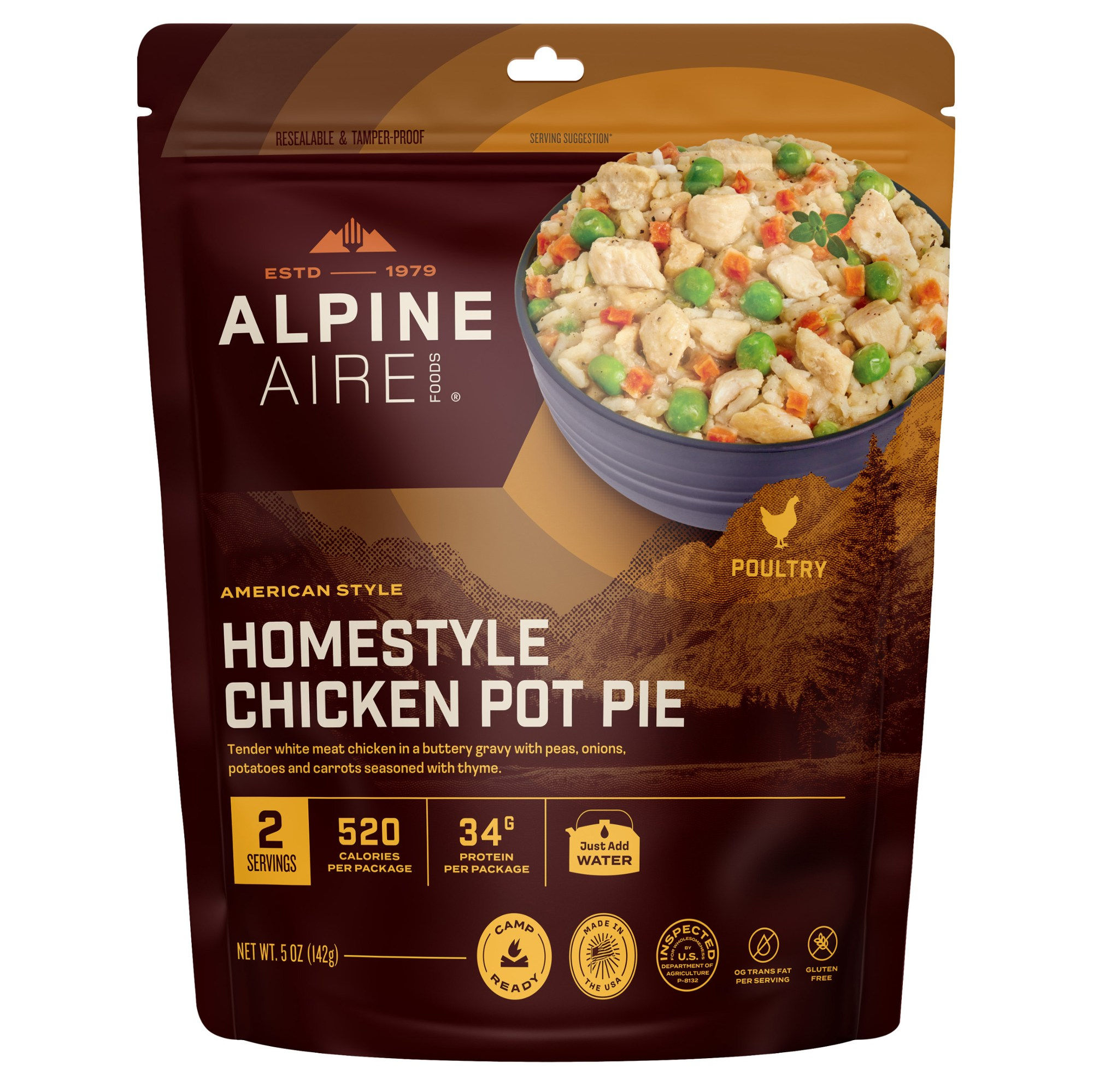 ALPINEAIRE HOMESTYLE CHICKEN POT PIE BACKPACK FOOD
