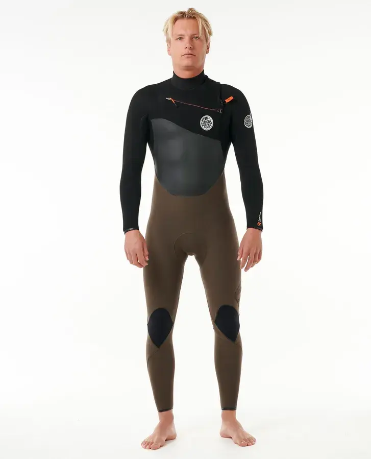 RIP CURL E7 FLASHBOMB 3/2 CHEST ZIP MEN'S WETSUIT DEEP ROCK FRONT