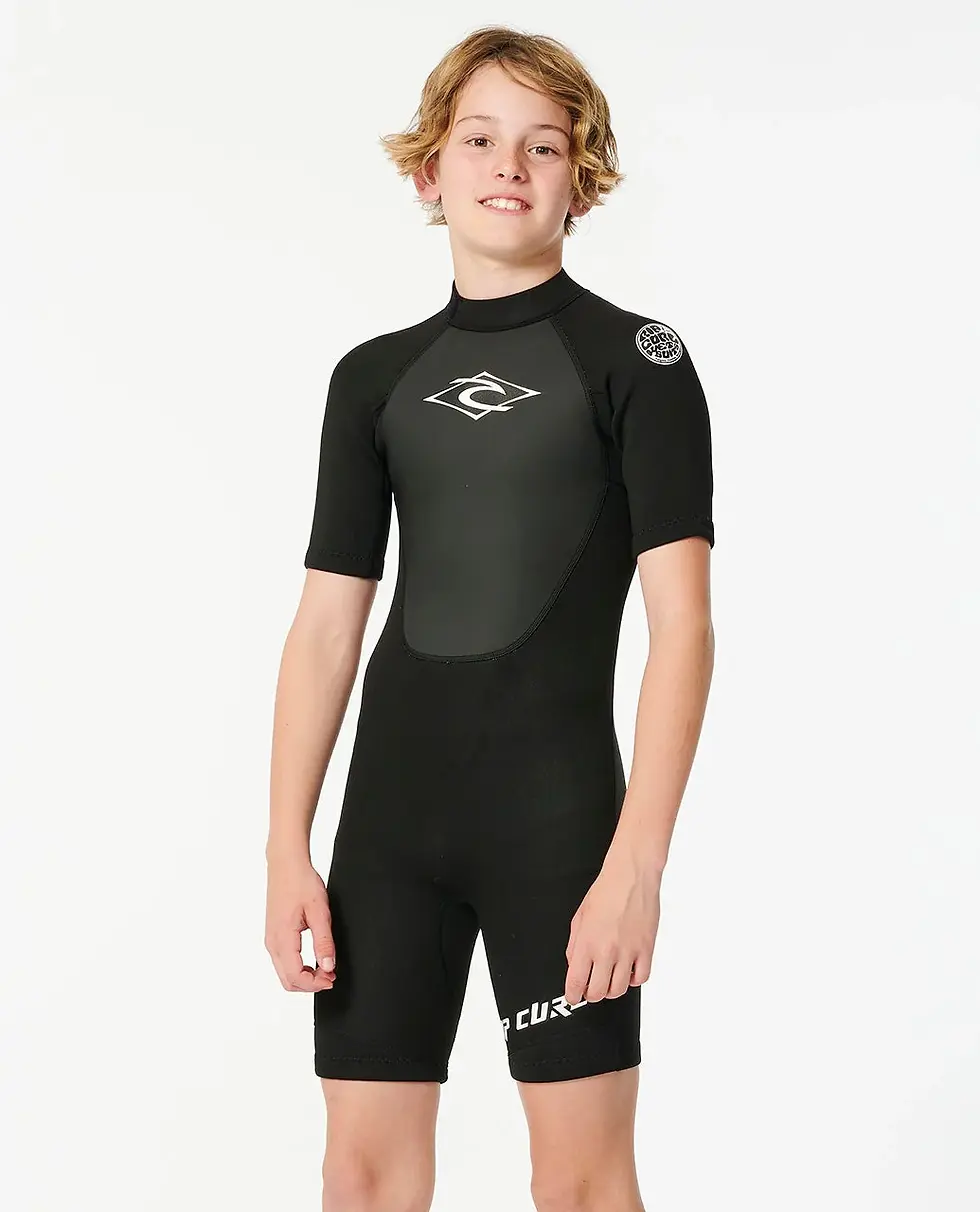 Thumbnail: RIP CURL JUNIOR OMEGA 2MM BACK ZIP SHORT SLEEVE SPRINGSUIT BLACK