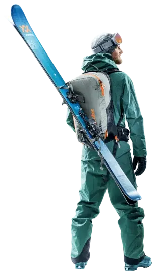 Miniatura: DEUTER ALPROOF LITE 22 MEN'S AVALANCHE BACKPACK SKIS ATTACHED