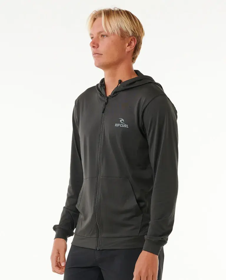 RIP CURL MEN'S STACK UPF50+ ZIP THROUGH HOOD SURF RASHGUARD