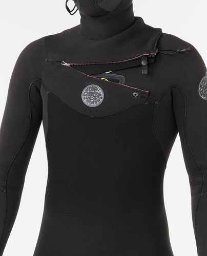 RIP CURL MEN'S FLASHBOMB CHEST ZIP 5/4 HOODED SURF WETSUIT | peak