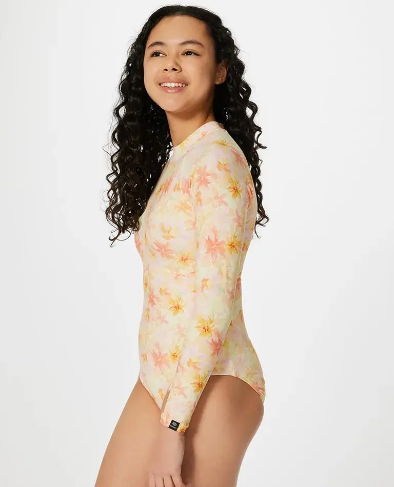 RIP CURL GIRLS SUMMER RAIN UPF SURF SUIT FRONT VIEW