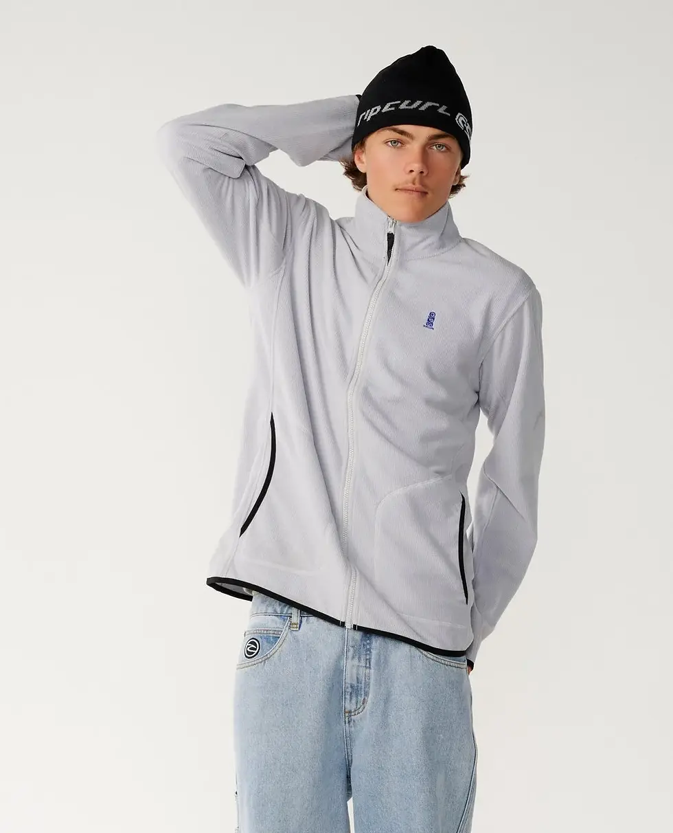 RIP CURL MEN SEARCH SERIES POLAR ZIP THRU CREW GREY