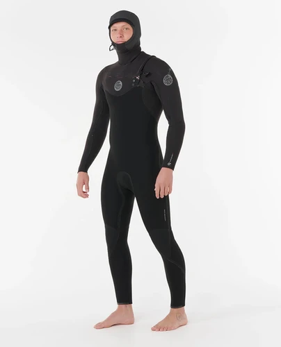 RIP CURL MEN'S FLASHBOMB 6/4 HOODED CHEST ZIP SURF WETSUIT | peak