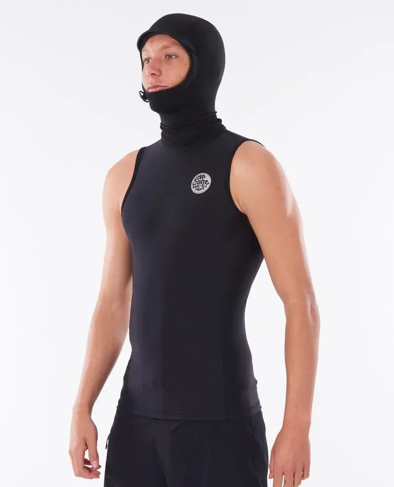 RIP CURL FLASHBOMB 0.5MM HOODED SURF VEST BLACK COLOR HOODED IMAGE
