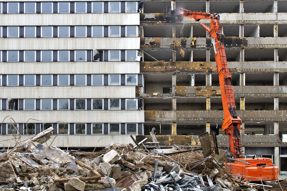 Photo of building being demolished