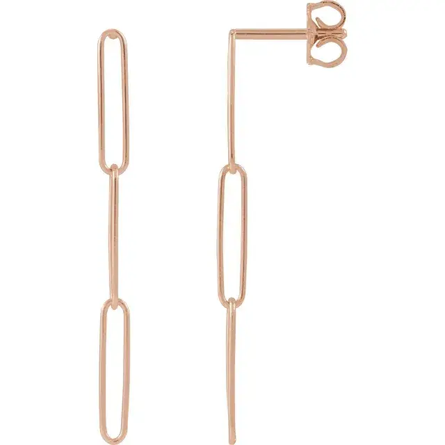 Thumbnail: 14K Yellow Gold Paperclip-Style Earrings