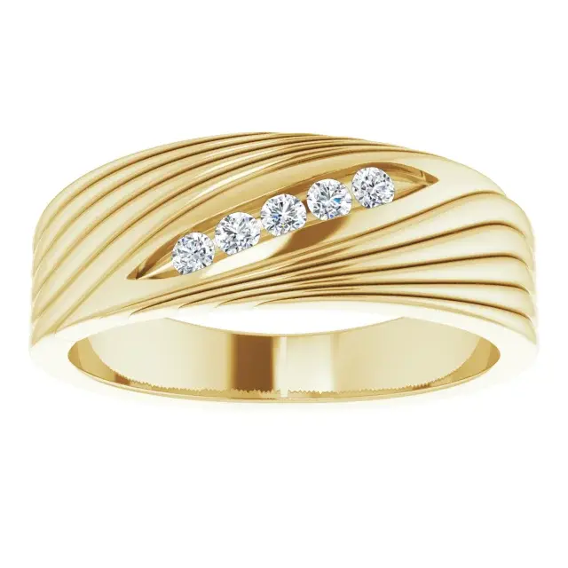 14K Yellow Gold 1/6 CTW Natural Diamond Accented Ring front