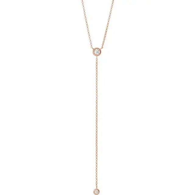 Thumbnail: 14K Rose Gold 1/5 CTW Natural Diamond Bar 15-17" Y Necklace