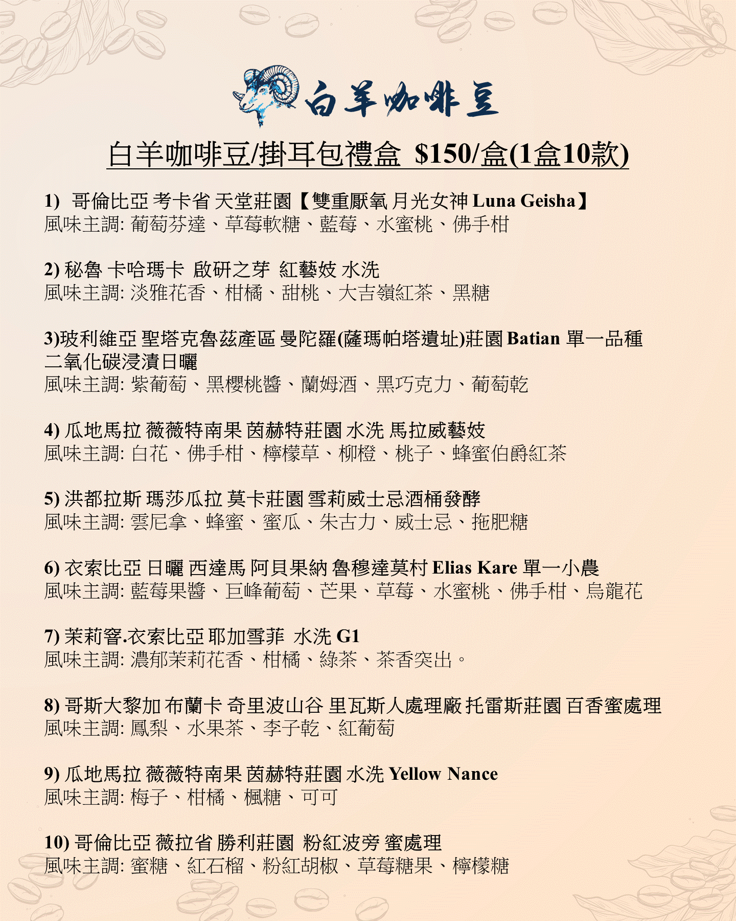 白羊十一月精選掛耳, image size:1440x1800