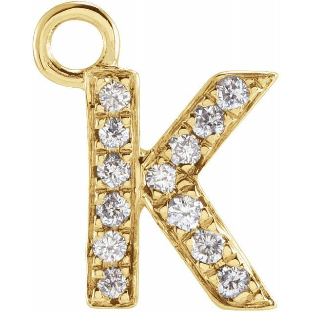 PAVE DIAMOND INITAL DANGLE - K