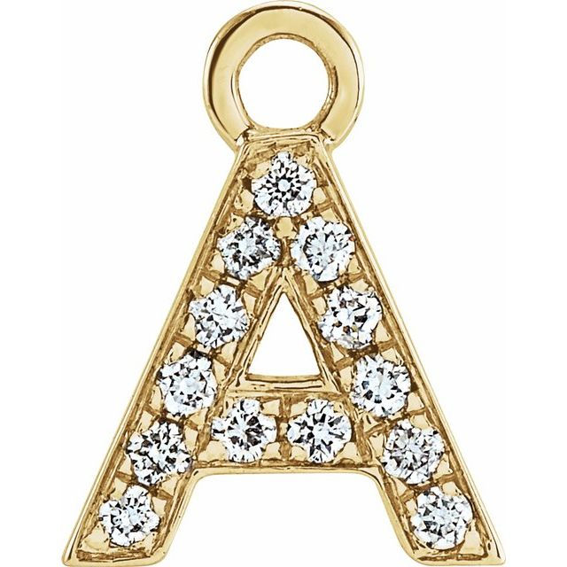 PAVE DIAMOND INITAL DANGLE - A