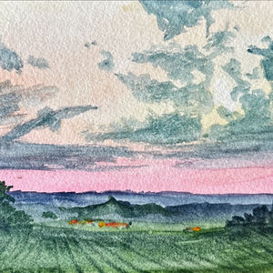 Tramonto sui campi