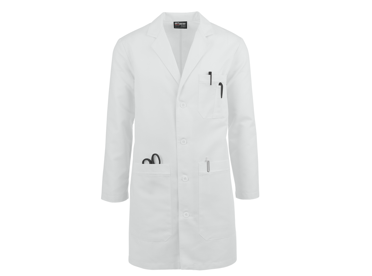 BATA DE LABORATORIO GREY'S ANATOMY CON ESCOTE CON CUELLO Y 5 BOLSILLOS PARA HOMB