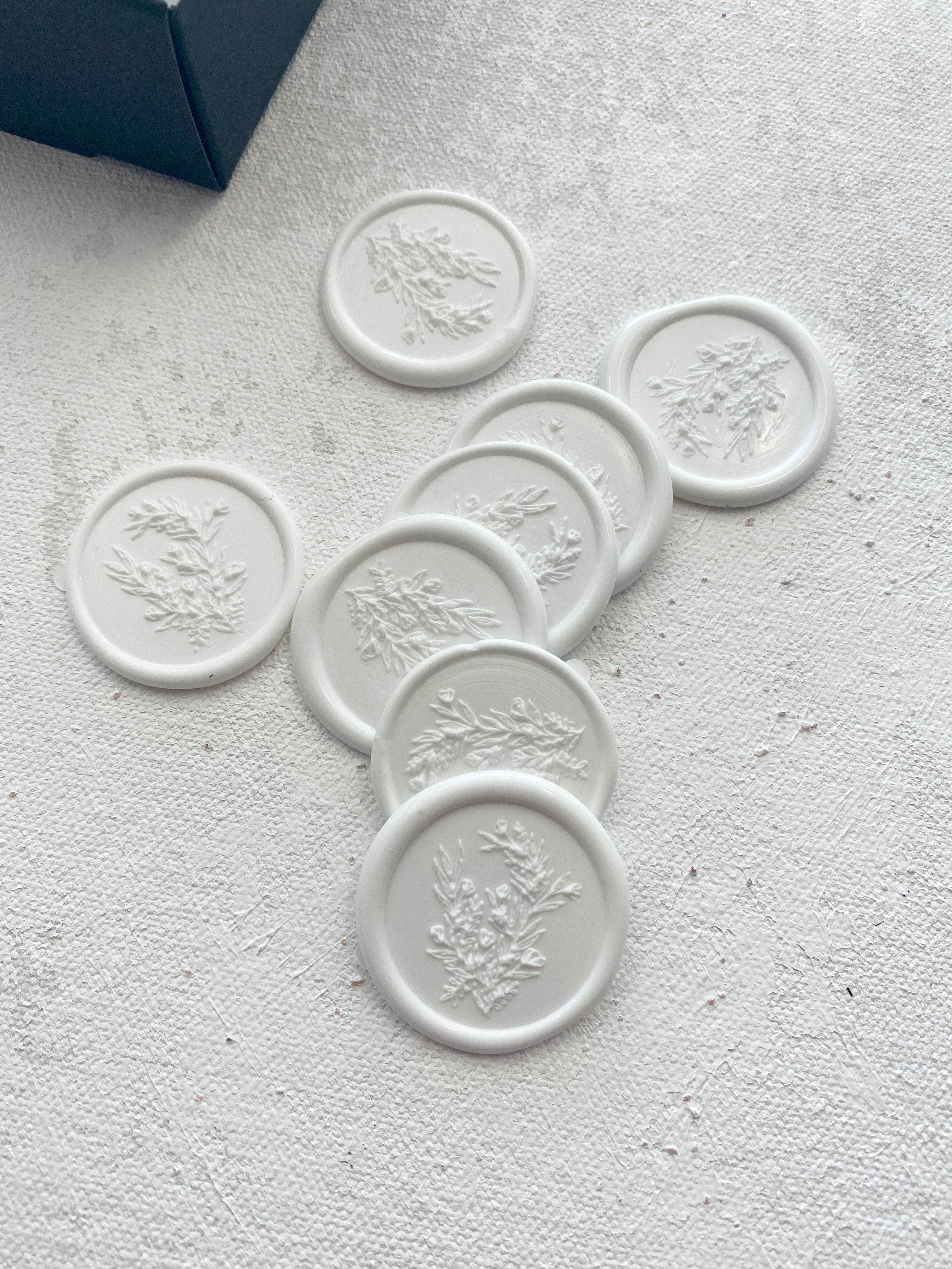 Wax Seals Set of 50 White Spring Botanical