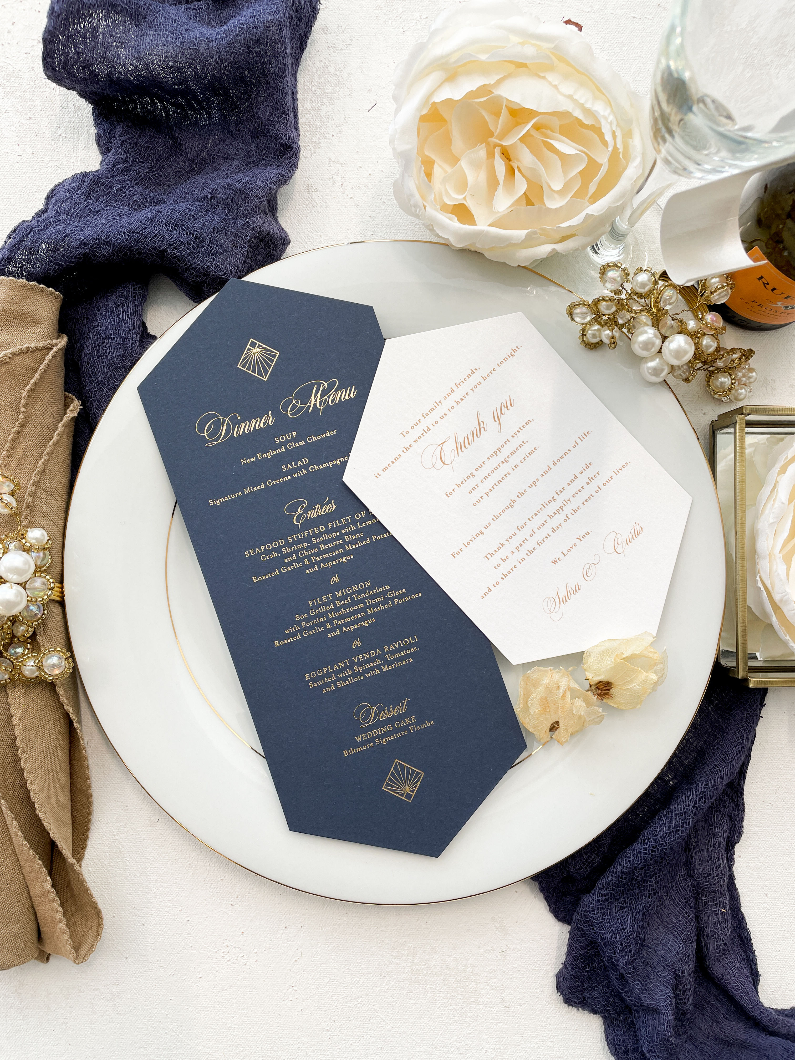 Menus and Thank You Card Set