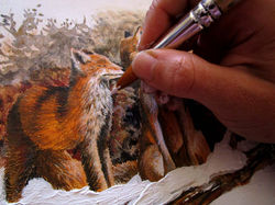 détail des deux renards