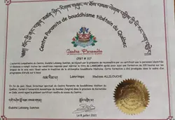 2021 Certificat centre Paramita Méditation - Kalika Coaching