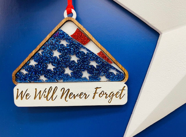 We Will Never Forget Folded Flag Ornament