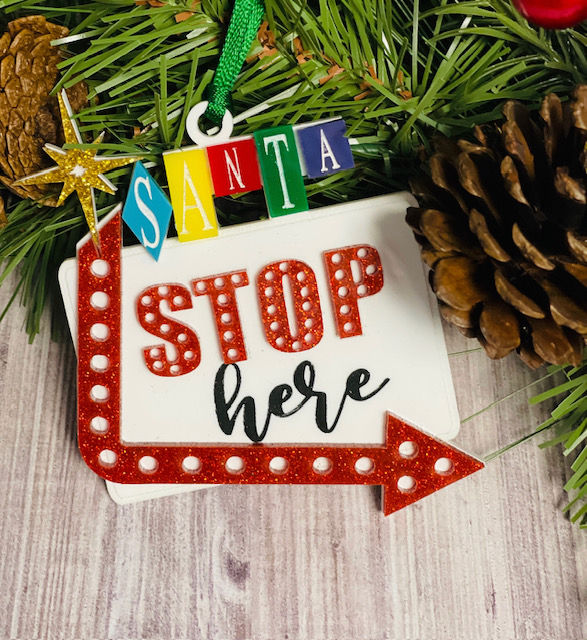 Santa Stop Here Las Vegas Sign Ornament