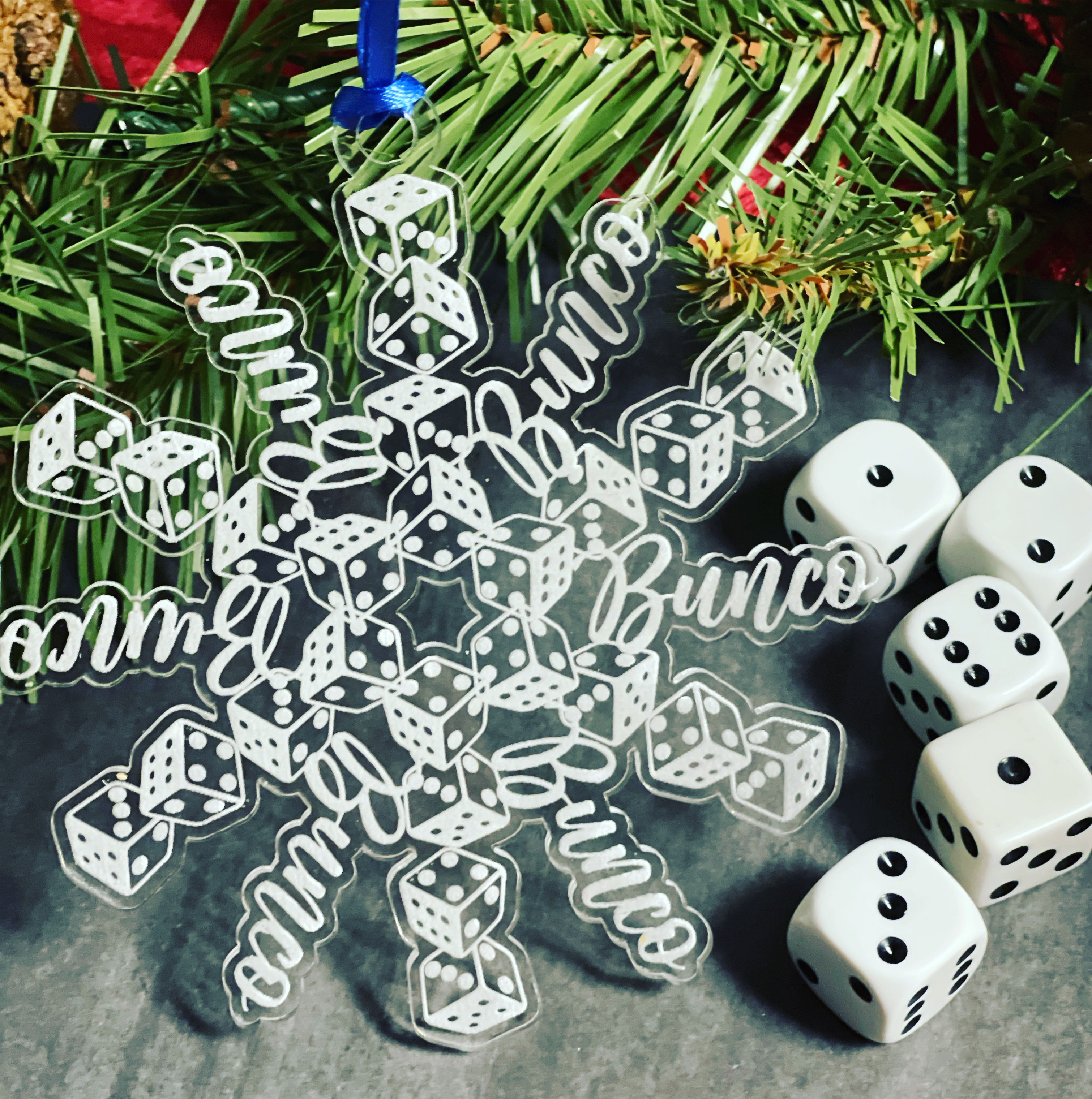 Bunco Snowflake Ornament