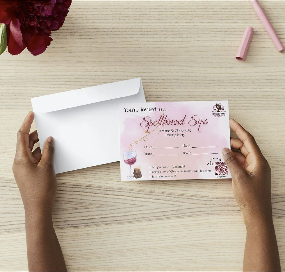 Thumbnail: Hands holding Spellbound Sips themed invitation