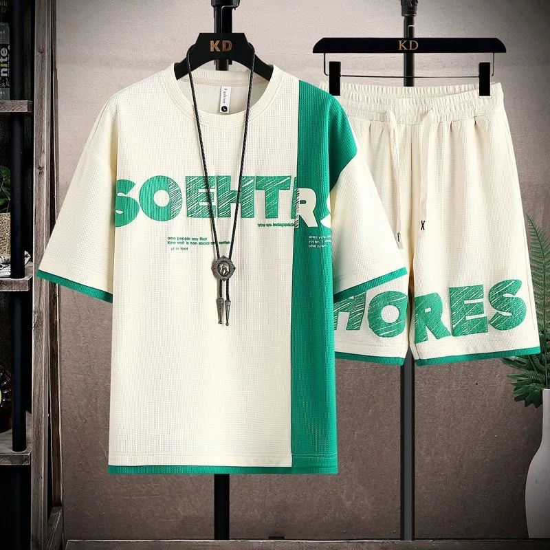 New Fashion Print Two-Piece Men's Casual Set