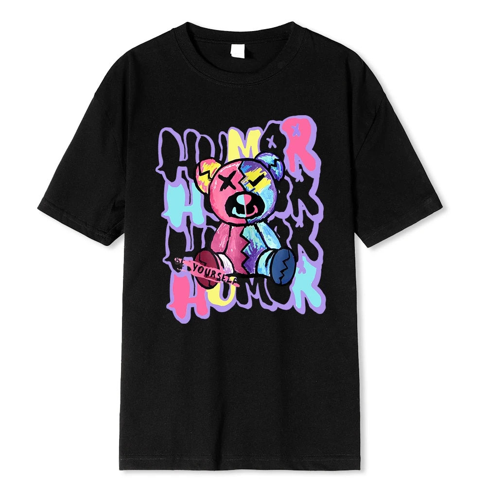 Colorful Cartoon Bear Letter Printing Print Tshirts