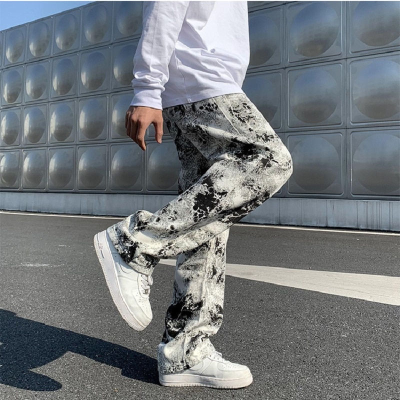 Korean Style High Street Loose Hip Hop Wide-leg Jean Pants