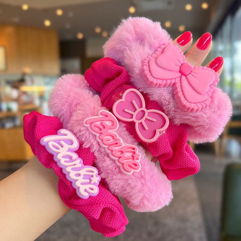 Pink Barbie Girls Hair Rope Elastic Headband Hair Accessories Ponytail Holder