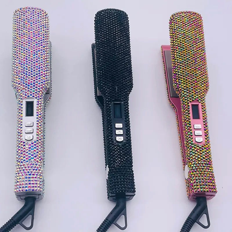 2 Inch Flat Iron with Rhinestones Straightener Iron Heat-up 480℉