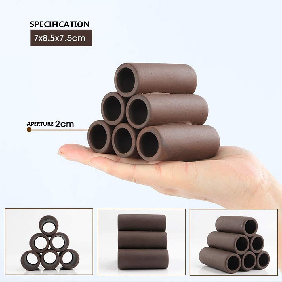 Thumbnail: Aquarium Cave Handmade Brown Ceramic Shelters - Shrimp and Small Fish Habitat, B